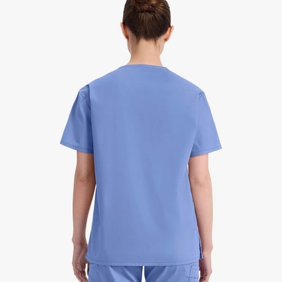 Dickies Women's Ceil Blue V-Neck Short Sleeve Scrub Uniform Top 0148 - Picture 3 of 5